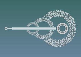 flygande fåglar silhuetter symbol form på vit bakgrund. vektor illustration. isolerad fågel som flyger. tatuering design.