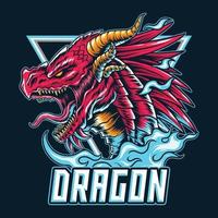 draken e-sport-logotyp eller maskot och symbol vektor