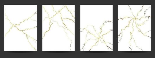 Gold Kintsugi Cover Design Hintergrund. vektor