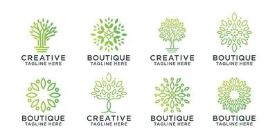 uppsättning boutique logotyp design unik begrepp premie vektor