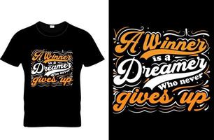 ein Gewinner motivierend Typografie T-Shirt Design vektor
