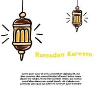 ramadan kareem hand teckning lykta vektor