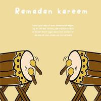 hand dragen ramadan kareem illustratör fri vektor