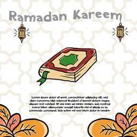 ramadan kareem fri vektor illustration med bakgrund islamic