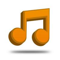 Musik- Symbol Orange Farbe 3d realistisch vektor