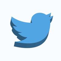 Twitter 3d logotyp vektor