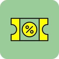 Rabatt-Coupon-Vektor-Icon-Design vektor