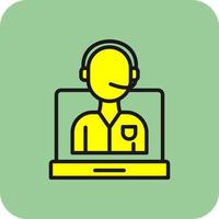 Online-Call-Center-Vektor-Icon-Design vektor