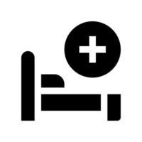 Krankenhaus Bett Symbol zum Ihre Webseite, Handy, Mobiltelefon, Präsentation, und Logo Design. vektor