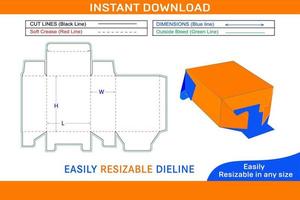 Medizin Kasten, stecken oben einrasten sperren Box Dieline Vorlage Box Dieline und 3d Box vektor