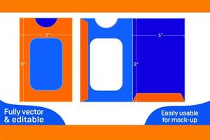 inbjudan visa kuvert 5x8 tum Död linje mall och 3d kuvert 3d låda vektor