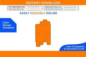 Essen Karton umkehren stecken Ende falten Box 1,38 x 1,38 x 6,91 Zoll sterben Schnitt Vorlage Farbe Design Vorlage vektor