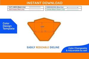 regulär Briefumschlag 3,875 x 7,5 Zoll sterben Schnitt Vorlage Farbe Design Vorlage vektor