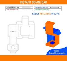 Anzeige Kraft Papier Box Dieline Vorlage und 3d machen Datei Box Dieline und 3d Box vektor