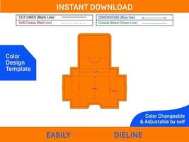 visa kartong låda Död linje mall och 3d låda design Färg design mall vektor