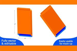 rte umkehren stecken Ende 3,10x0,40x6 Zoll Box Dieline Vorlage 3d Box vektor