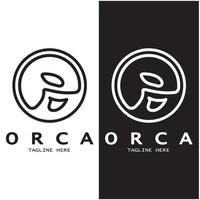 einfach Orca Wal Tier Illustration Logo kreativ Design, Mörder Wal, unter Wasser Tier. Logo zum Geschäft, Identität und branding,abzeichen,erhaltung,ökologie Konzept, Meer Tier Schutz, Vektor