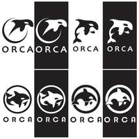 einfach Orca Wal Tier Illustration Logo kreativ Design, Mörder Wal, unter Wasser Tier. Logo zum Geschäft, Identität und branding,abzeichen,erhaltung,ökologie Konzept, Meer Tier Schutz, Vektor