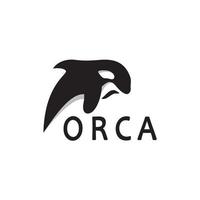 einfach Orca Wal Tier Illustration Logo kreativ Design, Mörder Wal, unter Wasser Tier. Logo zum Geschäft, Identität und branding,abzeichen,erhaltung,ökologie Konzept, Meer Tier Schutz, Vektor