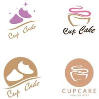 Cupcake Logo Design Vektor Illustration Vorlage. Cupcake Bäckerei icon.cake Laden, Konditor Geschäft ,Vektor
