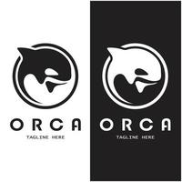 einfach Orca Wal Tier Illustration Logo kreativ Design, Mörder Wal, unter Wasser Tier. Logo zum Geschäft, Identität und branding,abzeichen,erhaltung,ökologie Konzept, Meer Tier Schutz, Vektor