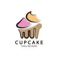 Cupcake Logo Design Vektor Illustration Vorlage. Cupcake Bäckerei icon.cake Laden, Konditor Geschäft ,Vektor