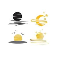 sun moon illustration logotyp set vektor