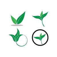 grönt blad logotyp set vektor