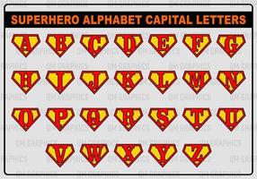 Superheld Alphabet Hauptstadt Briefe vektor