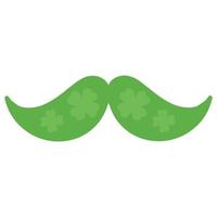 grön mustasch med fyra löv klöver. st. Patricks mustasch vektor isolerat bild.