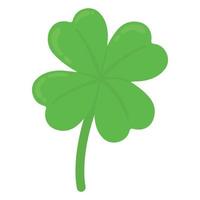 grön fyra löv klöver. Bra tur klöver. vektor isolerat bild av fyra blad klöver. helgon Patricks dag symbol.