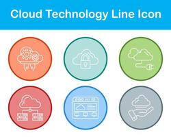 Wolke Technologie Vektor Symbol einstellen