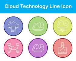 Wolke Technologie Vektor Symbol einstellen