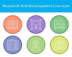 forskning och utveckling vektor ikon uppsättning
