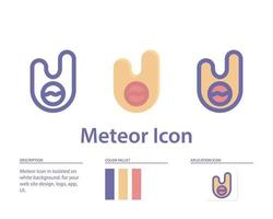 Meteoritensymbol in lokalisiertem auf weißem Hintergrund. für Ihr Website-Design, Logo, App, UI. Vektorgrafiken Illustration und bearbeitbarer Strich. eps 10. vektor