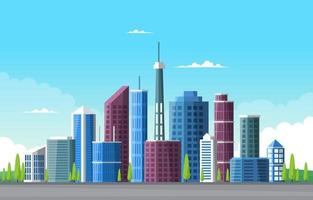 Sky City Gebäude Bau Stadtbild Skyline Business Illustration vektor