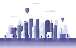 Sky City Gebäude Bau Stadtbild Skyline Business Illustration vektor