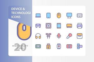 Geräte- und Technologie-Icon-Pack vektor