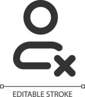 löschen Kontakt Pixel perfekt linear ui Symbol. entfernen Konto. Adresse Buch. wischen Telefon Nummer. gui, ux Design. Gliederung isoliert Benutzer Schnittstelle Element zum App und Netz. editierbar Schlaganfall vektor