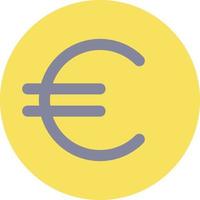 Euro Münze eben Farbe ui Symbol. Währung und Geld. golden Euro Cent. Finanzen und Banken. einfach gefüllt Element zum Handy, Mobiltelefon App. bunt solide Piktogramm. Vektor isoliert rgb Illustration