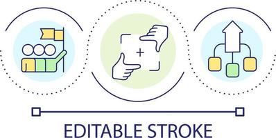 wählen korporativ Tore Schleife Konzept Symbol. inspirierend Führung. Strategie von Geschäft Entwicklung abstrakt Idee dünn Linie Illustration. isoliert Gliederung Zeichnung. editierbar Schlaganfall vektor