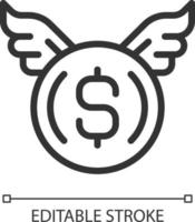 spenden Geld Pixel perfekt linear Symbol. Ausgaben Kasse. wohltätig Organisation. Nächstenliebe Spende. dünn Linie Illustration. Kontur Symbol. Vektor Gliederung Zeichnung. editierbar Schlaganfall