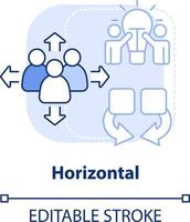 horisontell företag fusion ljus blå begrepp ikon. samma industrier. typ av fusion abstrakt aning tunn linje illustration. isolerat översikt teckning. redigerbar stroke vektor