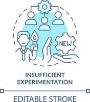 unzureichend Experimentieren Türkis Konzept Symbol. Anpassungsfähigkeit Feind im Std abstrakt Idee dünn Linie Illustration. isoliert Gliederung Zeichnung. editierbar Schlaganfall vektor