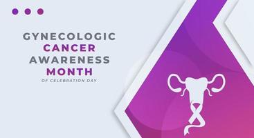 glücklich gynäkologisch Krebs Bewusstsein Monat Feier Vektor Design Illustration zum Hintergrund, Poster, Banner, Werbung, Gruß Karte