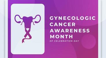 Lycklig gynecologic cancer medvetenhet månad firande vektor design illustration för bakgrund, affisch, baner, reklam, hälsning kort