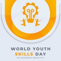 glücklich Welt Jugend Kompetenzen Tag Feier Vektor Design Illustration zum Hintergrund, Poster, Banner, Werbung, Gruß Karte