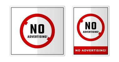 Nein Werbung Zeichen Etikette Symbol Symbol Vektor Illustration
