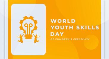 Lycklig värld ungdom Kompetens dag firande vektor design illustration för bakgrund, affisch, baner, reklam, hälsning kort