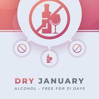 Lycklig torr januari dag firande vektor design illustration för bakgrund, affisch, baner, reklam, hälsning kort